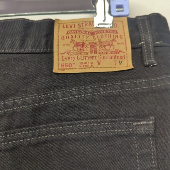 Levis 550 Black Denim Jeans Made In USA Women's 20W Tapered Leg - Picture 3 of 8